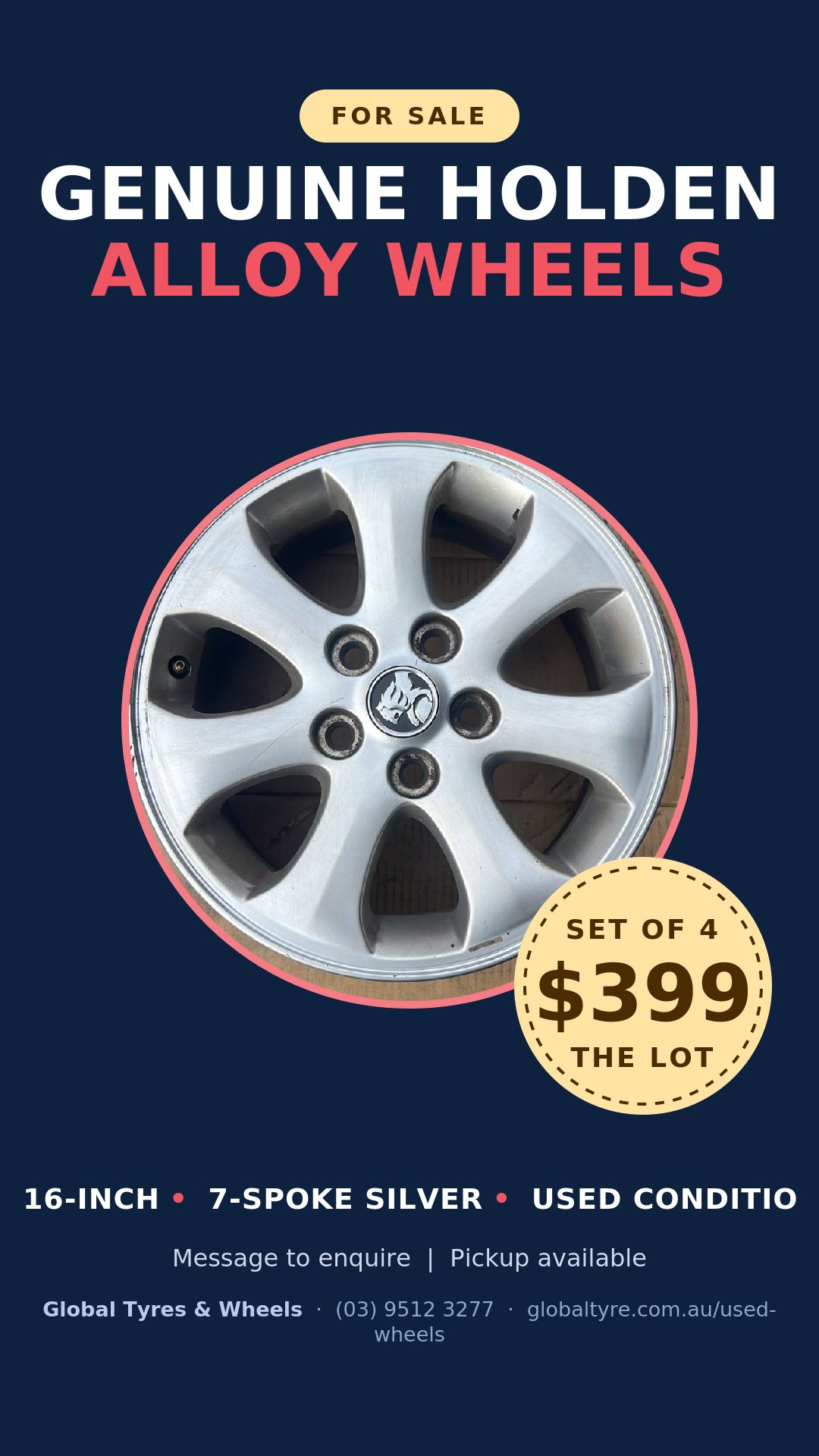 Holden 16" Genuine Alloy Wheel — used alloy wheels for sale in Springvale, Melbourne