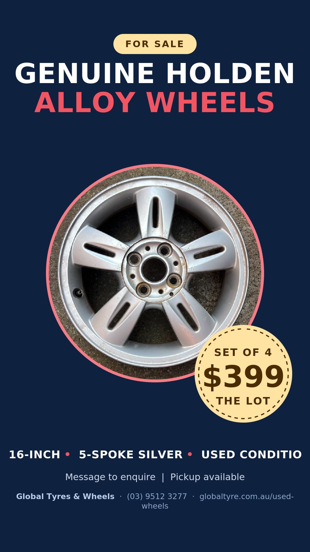 Holden Commodore 16" Genuine Alloy Wheel — used alloy wheels for sale in Springvale, Melbourne